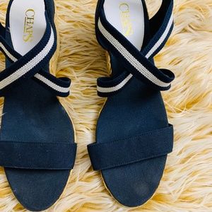 Chaps Denim Wedges Sandals